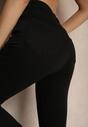 Czarne Jeansy High Waist o Kroju Flare Learella