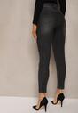 Czarne Skinny Jeansy z Bawełną i Przetarciami Rinalitha