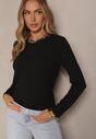 Czarna Klasyczna Bluzka Longsleeve z Wiskozy Lealindra