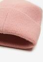 Różowa Czapka z Metaliczną Nicią i Wywinięciem Temivra