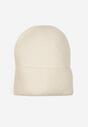 Jasnobeżowa Czapka z Metaliczną Nicią i Wywinięciem Temivra