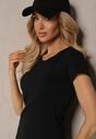 Czarny Casualowy T-shirt z Bawełny Zeiasha