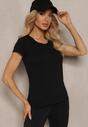 Czarny Casualowy T-shirt z Bawełny Zeiasha
