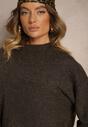 Brązowy Casualowy Sweter z Wełną Sassilae