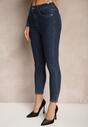 Granatowe Casualowe Jeansy Skinny z Bawełną Esalithen