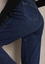 Granatowe Jeansy z Bawełną Mom Fit High Waist Ralila