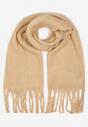 Beżowy Szalik Ozdobiony Frędzlami Esalirea