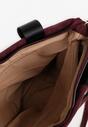 Bordowa Torebka Shopper z Imitacji Zamszu z Ozdobnym Łańcuszkiem Kasanva