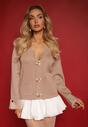 Cardigan Tiredi Bej
