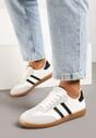 Białe Casualowe Sneakersy z Ekozamszu na Płaskiej Podeszwie Pemeriana