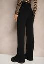 Czarne Szerokie Spodnie z Bawełną High Waist Emarisa