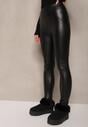 Czarne Legginsy High Waist z Ociepleniem Faladi
