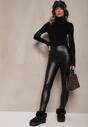 Czarne Legginsy High Waist z Ociepleniem Faladi