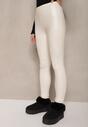 Białe Legginsy High Waist z Ociepleniem Faladi