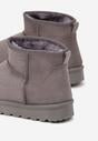 Szare Casualowe Ocieplane Śniegowce na Płaskiej Podeszwie Emelunetta
