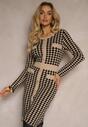 Rochie Delassea Bej cu negru