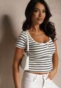T-shirt Norwiwi Alb cu albastru