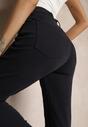Granatowe Jeansy Mom Fit Regular Waist o Casualowym Kroju Firvila