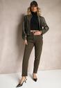 Ciemnozielone Jeansy Mom Fit Regular Waist o Casualowym Kroju Firvila
