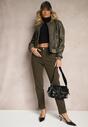 Ciemnozielone Jeansy Mom Fit Regular Waist o Casualowym Kroju Firvila