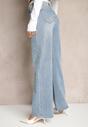 Jasnoniebieskie Jeansy High Waist z Szeroką Nogawką Isvila