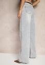 Jasnoniebieskie Jeansy High Waist o Szerokim Kroju Felwenna