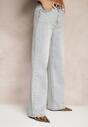 Jasnoniebieskie Jeansy High Waist o Szerokim Kroju Felwenna