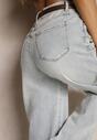 Jasnoniebieskie Jeansy High Waist o Szerokim Kroju Felwenna