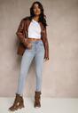 Jasnoniebieskie Jeansy Skinny z Bawełny Push-Up Carivira