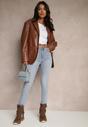 Jasnoniebieskie Jeansy Skinny z Bawełny Push-Up Carivira