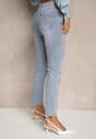 Niebieskie Jeansy Mom Fit High Waist Delonwen