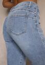 Jasnoniebieskie Jeansy High Waist o Kroju Mom Fit Delarinor