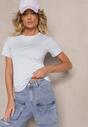 Jasnoniebieski Casualowy Bawełniany T-shirt Rivali