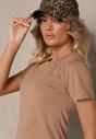 Brązowy Casualowy Bawełniany T-shirt Rivali