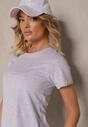 Szary Casualowy Bawełniany T-shirt Rivali