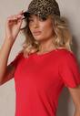 Czerwony Casualowy Bawełniany T-shirt Rivali