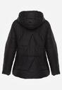 Czarna Pikowana Kurtka Przejściowa z Kapturem Silidi