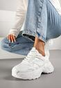 Białe Sneakersy w Streetwearowym Stylu na Podeszwie z Tłoczeniami Neodeoriel