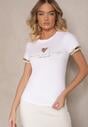 Biały T-shirt z Bawełny z Cyrkoniami Arithlin