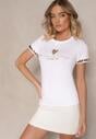 Biały T-shirt z Bawełny z Cyrkoniami Arithlin