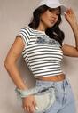 T-shirt Eviola Albastru cu alb