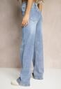 Niebieskie Jeansy Regular Waist z Szeroką Nogawką Ravileya