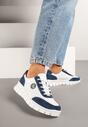 Sneakers Milothra Alb cu bleumarin