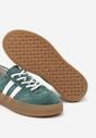 Ciemnozielone Sneakersy Klasyczne Tenisówki ze Skóry Naturalnej Alotia