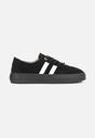 Czarne Sneakersy Klasyczne Tenisówki ze Skóry Naturalnej Alotia