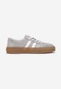 Szare Sneakersy Klasyczne Tenisówki ze Skóry Naturalnej Alotia