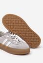 Szare Sneakersy Klasyczne Tenisówki ze Skóry Naturalnej Alotia