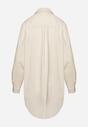 Beżowa Bawełniana Długa Koszula z Regulacją przy Rękawach Dorivelle