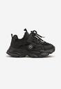 Czarne Buty Sportowe Sneakersy na Grubej Podeszwie w Stylu Streetwearowym Zelriti
