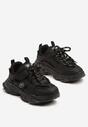 Czarne Buty Sportowe Sneakersy na Grubej Podeszwie w Stylu Streetwearowym Zelriti